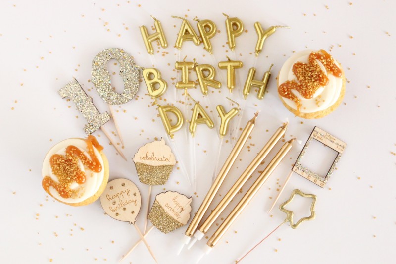 dots cupcakes celebrating birthday